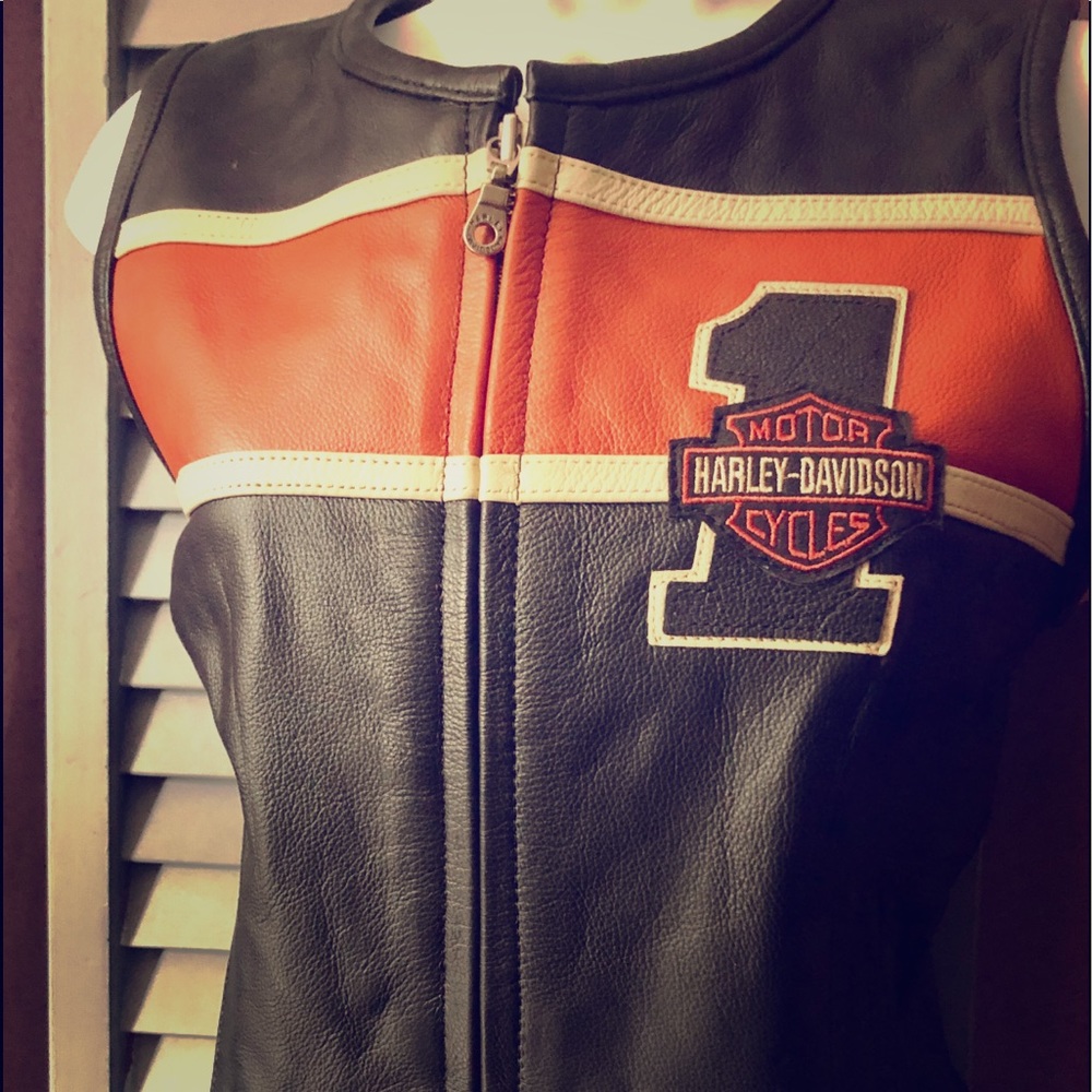Harley Davidson Vintage Leather Vest Women’s Med